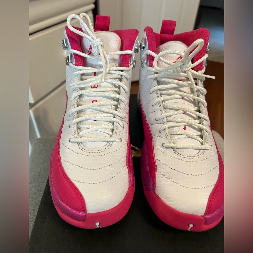 Jordan Women's Pink and White Sneakers